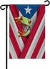 Garden Flags for Outside, Spring Summer Garden Flag for Garden & Porch Decor, Puerto Rico Flag and Frog Yard Flags for Outside 12x18 Inch Double S...