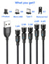 Magnetic Charging Cable (5Pack, 1.6/3.3/3.3/6.6/6.6ft)/360°&180° Rotating Magnetic USB C Charging Cable/Magnetic Charger Cable/Magnetic Phone Char...