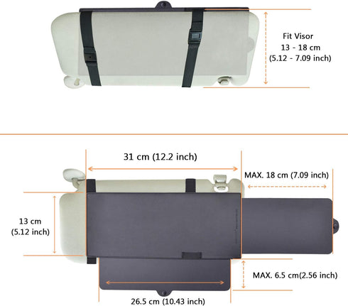 Car Visor Anti-Glare Sunshade Extender for Front Seat Driver or Passenger - 1 Piece...