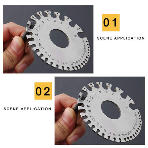 2 Pcs Stainless Steel Thickness Gauges Wire Gauge Measuring Tool, Metal Sheets Welding Tool Round Wire Cable Sheet Thickness Gage and Wire Thickne...