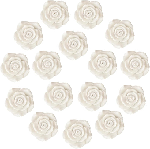 16Pcs-3D Flower Refrigerator Sticker, Rose Refrigerator Sticker, Office Kitchen Magnet, Locker Magnet, Iron whiteboard Magnet (Rose-White-16pcs)...