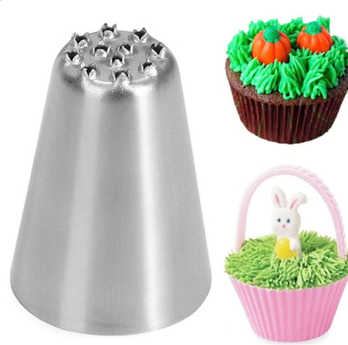 5 Pieces Large Piping Tips Set and 3Pcs Russian Grass Cream Tips DIY Decor Baking Tool, Stainless Steel Piping Nozzles Kit for Pastry Cupcakes Cak...