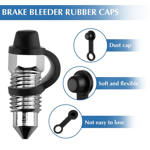 30 Pcs Rubber Grease Fitting Caps Brake Bleeder Cap Black Brake Dust Cover Car Zerk Covers Small Automotive Brake Bleeder Screw Caps Bleed Nipple ...
