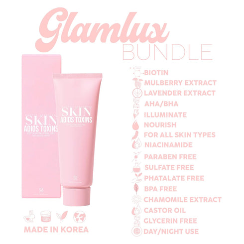 Bundle of 3 Korean Skincare Beauty Creations Vegan Beauty Creations Adios Toxins Exfoliating Peel Gel, Célavi Makeup Remover Cleansing Wipes & Cel...