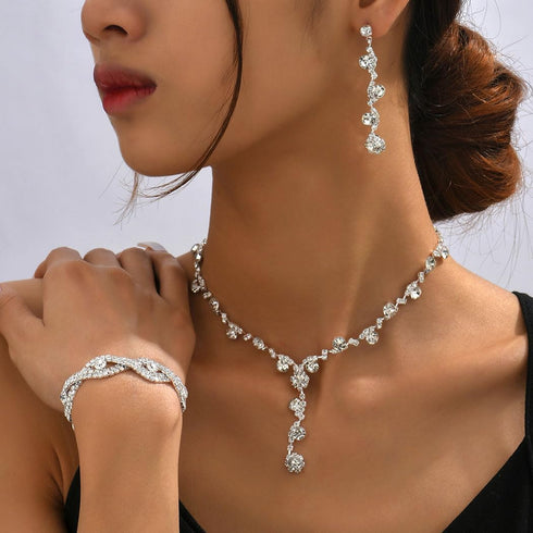 Rhinestone Earrings Silver Earrings Sparkly Bracelet Earrings Party Prom Earrings Jewelry for Women...