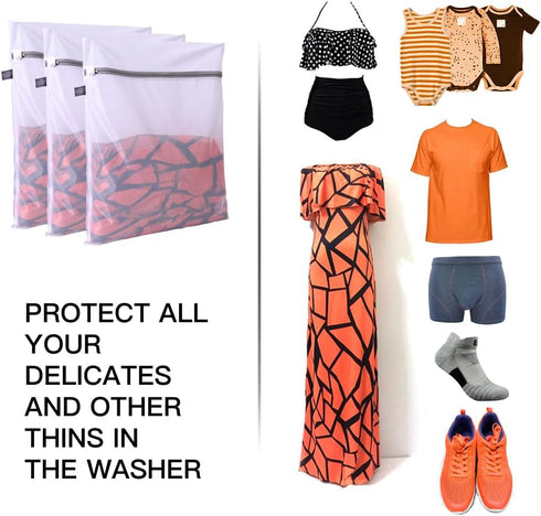 Kimmama Laundry Bag Mesh Wash Bags, Washing Machine Wash Bag, Net Washer Sack with Zipper, Dryer Pouch for Cleaning and Drying Cloths, Garment, De...