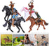 Western Figures, Model Action Figures, Horse Riding Plastic Indians Figurines Figures Playset, 8 Pieces...