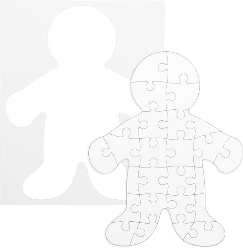 Hygloss Blank Puzzles with Person Shape - 8.5" x 10.5" - 6 Puzzles - Ideal for All-About-Me Activities - Write, Draw, and Decorate Your Own Jigsaw...