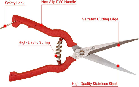 2 PACK Multifunctional Thin Fruit Scissors, P-905 Garden Pruner Shears Cutters with Anti-Slip Grip High-Grade Spring Lock Garden Pruner for Garden...