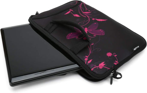 RICHEN 14 15 15.4 15.6 inch Laptop shoulder bag Notebook Handle Sleeve Neoprene Soft Carrying Travel Case with Accessories pocket (14-15.6 inch, N...