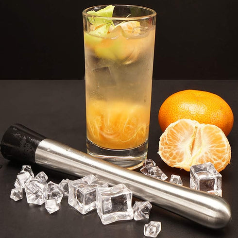 SENHAI Stainless Steel Cocktail Muddler, Spiral Mixing Spoon & 4-Prong Bar Strainer, Home Bar Bartender's Muddling Tool Set...