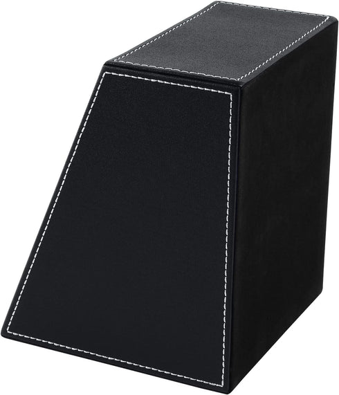 Fashionable PU Leather TV Remote Control Holder with 3 Compartments, Storage Rack, Storage Box, Media Accessory Storage, Desk Organizers (black)...
