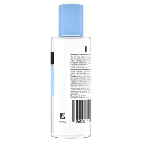 Neutrogena Oil-Free Liquid Eye Makeup Remover, Residue-Free, Non-Greasy, Gentle & Skin-Soothing Makeup Remover Solution with Aloe & Cucumber Extra...