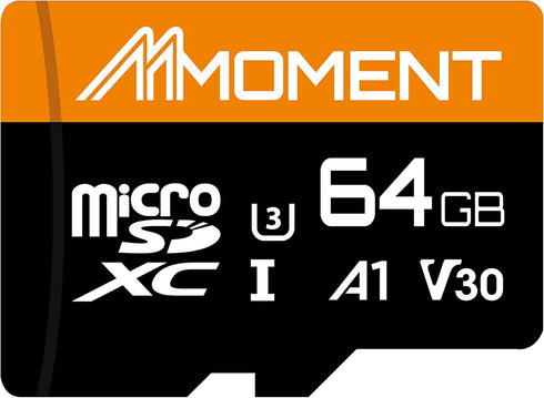 MMOMENT 64GB Micro SDXC Card, A1, UHS-I, U3, V30, Class10 Compatible, Read Speed Up to 95 MB/s,Write Speed Up to 35 MB/s, SD Adapter Included...