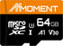 MMOMENT 64GB Micro SDXC Card, A1, UHS-I, U3, V30, Class10 Compatible, Read Speed Up to 95 MB/s,Write Speed Up to 35 MB/s, SD Adapter Included...