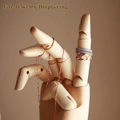 7" Wooden Sectioned Opposable Articulated Left/Right Hand Figure Manikin Hand Model for Drawing, Sketching, Painting (Left Hand)...