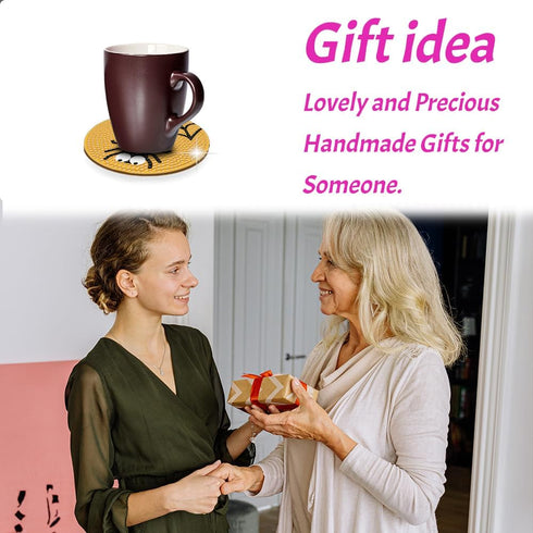 9pcs Halloween Theme Diamond DIY Painting Coasters with Holder Diamond Art Drink Coasters Kit DIY Art Crafts Supplies...