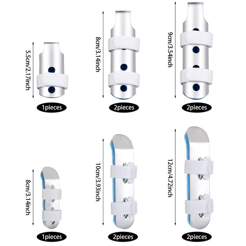 BBTO 10 Pieces Finger Splint Metal Finger Support Knuckle Stabilizer with Soft Foam Interior and Protective Vent, 3 Sizes(Blue,10 Pieces)...