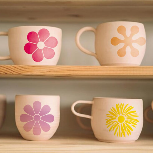 Flower Stencils for Painting on Wood Crafts Reusable Daisy Stencil Art Paint on Wall Canvas Pattern Spring Floral Paint Stencils for Card Making F...