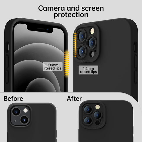 Designed for iPhone 12 Pro Case - Upgraded Enhanced Camera Protection - Soft Microfiber Lining Inside - Liquid Silicone Shockproof Protective Phon...