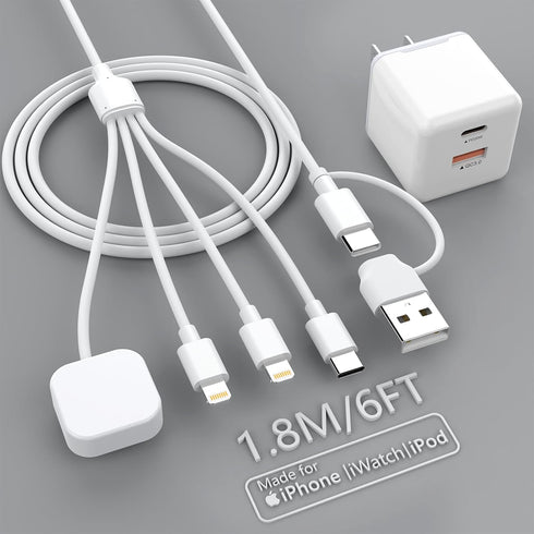 for Apple Watch Charger USB C 38W PD Fast Wall Plug for Apple Watch/iPhone/Airpods, 4 in 2 Travel iWatch & iPhone Charger for iWatch Series 3/4/5/...