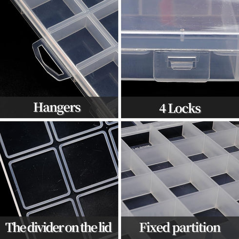 26 grids bead organizer box (1.7cm thick), Arts DIY Crafts Jewelry organizers and storage box, Dividers plastic bead storage box, craft storage fo...