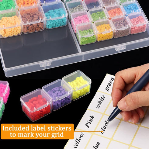 RJ-Sport Dual-Sized Diamond Art Storage Containers with 28 Small & 15 Mid-sized Grids to Keep Small Items Separated & Organized...