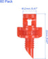 60 Pack Irrigation Drip Emitters - Garden Lawn Micro Spray Misting Nozzle Apply to Watering System (21x12mm Red)...