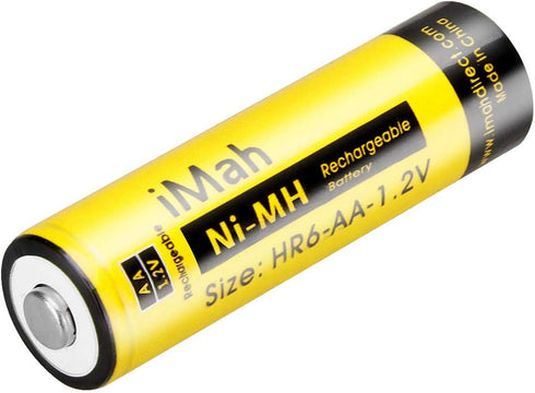 iMah HR6 AA rechargeable batteries Ni-MH 1.2V 1800mAh for Flashlight Remote Control Car Toys Clock, also Compatible with Panasonic BK-3MCCA8BA BK-...