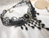 2 Pack Black White Droplet Elegant Vintage Princess Lace Gothic Statement Necklace Bracelet Victorian Tassel Flower Choker Pendant Vampire Neck Ch...