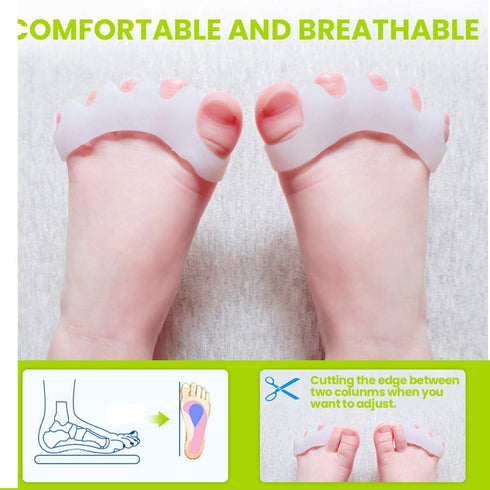 GloDeals Bunion Corrector 6 PCS Kids Toe Separator, Kids Toe Separator Soft Gel Bunion Pad&Spacer Kit Bunion Cushions Drift Pain Pads for Feet Ove...