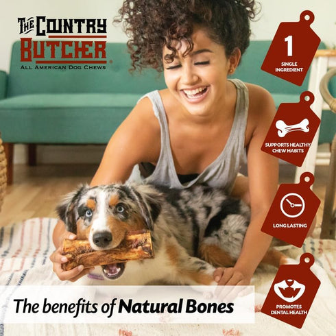 4" Beef Rib Dog Bones for Small and Medium Breed Dogs, Natural, Tough, Dental Treat, Chew Toy, Made in The USA, 12 Count soft to Moderate Chewers...