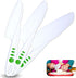 Curious Chef 3-Piece Nylon Knives for Kids - White & Green - Child Safe & Serrated Blunt Tip Chef Knives - Safe for Nonstick Pans...