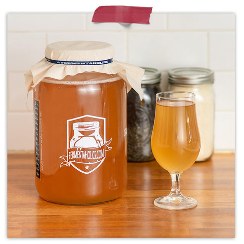 Fermentaholics USDA Certified Organic Kombucha Tea Blend 8 oz | Makes 22 Gallons | Kosher Certified | Organic Black and Green Tea Blend | Loose Le...