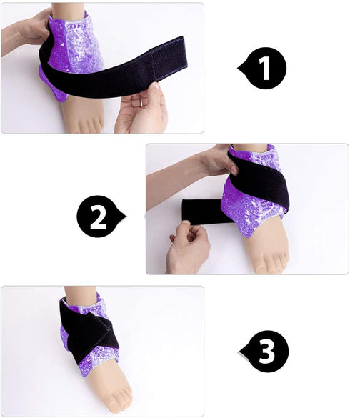 Ankle/Sport Foot Ice Therapy Wrap,Hot Cold Ice Gel Pack with Adjustable Brace for Sprained Ankles, Plantar Fasciitis, Achilles,tendonitis, and Swe...