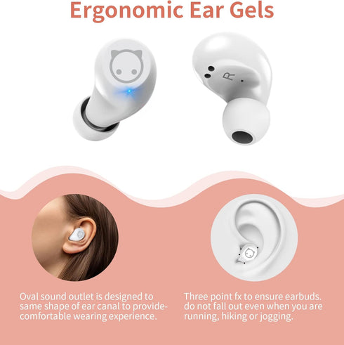 Pink Wireless Earbuds,Bluetooth in Ear Headphone with Microphone Comfor Lightweight with Noise Cancellation,3D Surround Stereo,Long Life Portable ...