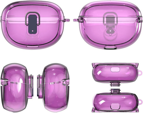 Case Cover for Bose Ultra Open Earbuds,Clear Soft TPU Protective Cover with Keychain and Cleaner Kit for Women Men Shockproof Skin,Clear Purple....
