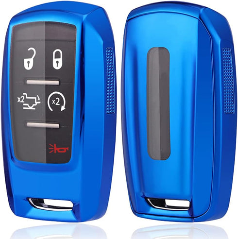 TPU Case 360 Degree TPU Protection Smart Keyless Entry Holder Remote Key Fob Cover Fit for 2021 2020 2019 Dodge Ram 1500 5B Rubber Key Fob Cover G...