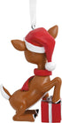 Hallmark Rudolph the Red-Nosed Reindeer in Santa Hat With Present Christmas Ornament...