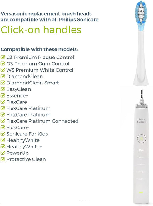 Replacement Toothbrush Brush Heads Compatible with Philips Sonicare Electric Toothbrushes, for Snap-On System, Precision Cleaning Head, 10 Pack (B...