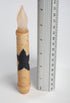 Set of 2 Primitive Battery Operated Wax-Dipped Taper LED Candles with Black Star on Side...