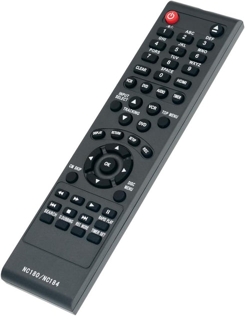 NC180UH NC184UH NC180 NC184 Replace Remote Control Applicable for Funai DVD VCR ZV427FX4 ZV427FX4A ZV427FX4 A, Sanyo DVD Recorder VCR FWZV475F...