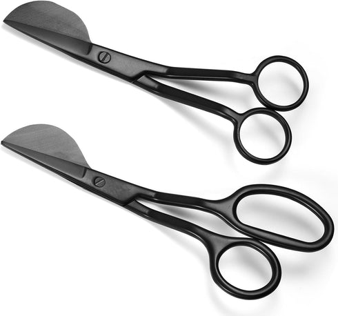 2 Pieces Duckbill Shears 6 and 7 Inches Duckbill Applique Scissors Bent Curved Offset Handle Duckbill Scissors for Carpet Pile, Art, Crafting, Fab...