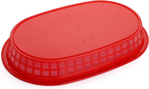 Cedilis 40 Pack Fast Food Baskets, 10.5 x 7 Inch Plastic Baskets, Food Service Tray for Hot Dogs, Burgers, Sandwiches, Fries, Barbecues, Picnics, ...