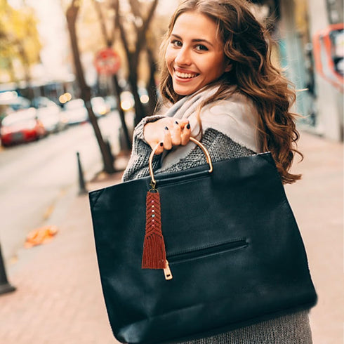 DIY 6 Set Personalized Macrame Keychain Kit Name Macrame Keychain for Boho Bag Car Key Purse Phone Wallet Charm with Tassels Cotton Cord Instructi...