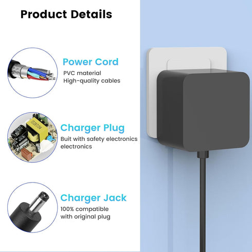 21W Power Charger for Echo (1st & 2nd Generation) Echo Show (1st Gen) Fire TV (2nd Gen) Echo Plus (1st Gen) Echo Link, Echo Look AC Adapter Power ...