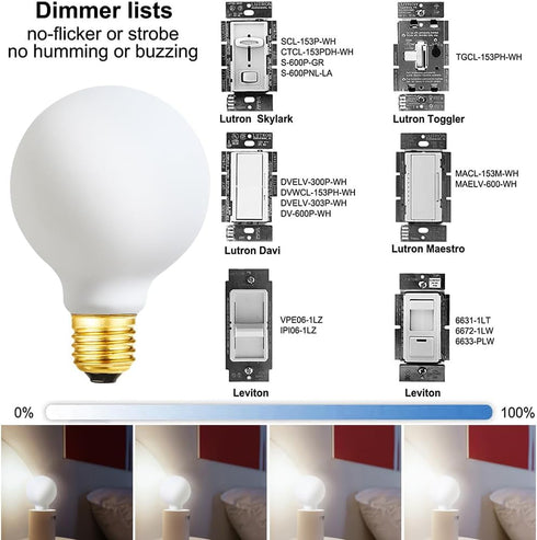 LVYE G25 LED Light Bulb E26 Base Matt Opal Porcelain Daylight 4000K Dimmable Edison 6W Led Globe Bulb,600LM,60 Watt Equivalent,Outside Frosted Gla...