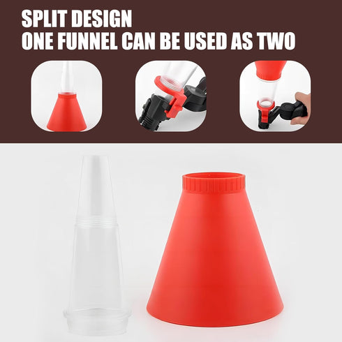 1 PC Car Engine Oil Filling Funnel, Anti-Leak Self-Locking Structure Engine Locking Oil Funnel with Filter, Multi-Functional Replacement Accessori...