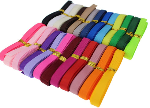 100 Yards 3/8" 1.0CM Soild Grosgrain Ribbon Boutique Gift Wrapping Package Ribbon, DIY Crafts Bow Hair Headband Accessories Assorted Ribbon (3/8" ...