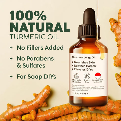 Kukka Turmeric Oil for Skin - 100% Natural Aromatherapy Turmeric Essential Oil for Diffuser - Turmeric Oil for Face, Hair, Aromatherapy, Bath Bomb...